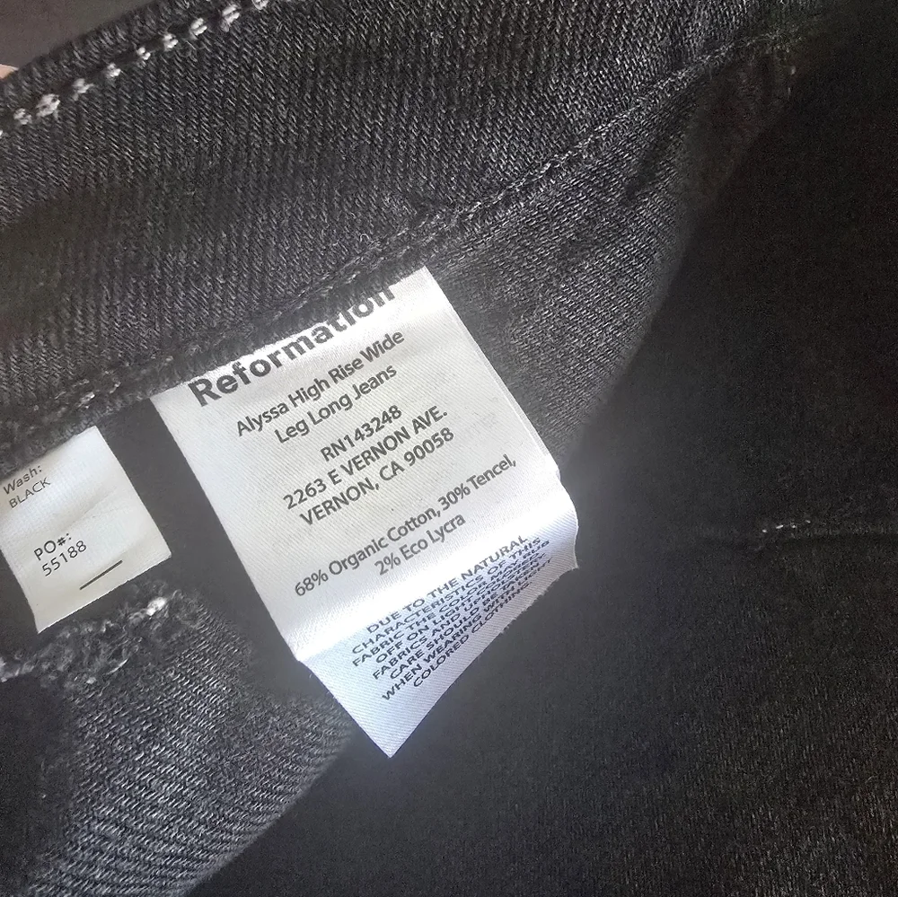 Reformation Alyssa High Rise Wide Leg Long Jeans, Size 32 - Picture 11 of 13